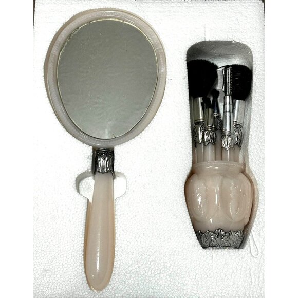 Vintage Victorian Classics Vanity Mirror & 6-Piece Brush Cup Set - Picture 10 of 12
